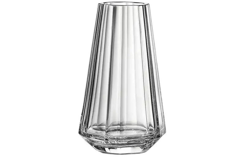 Tiffany Tiffany Facets series crystal glass large tapered vase transparent color