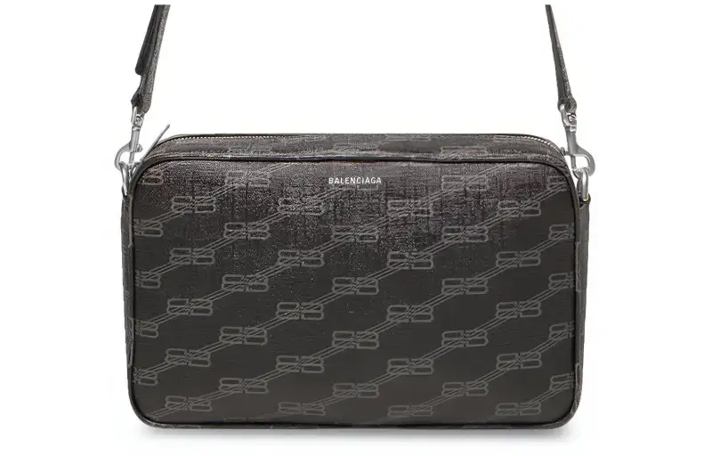 Balenciaga Polyester, Cotton Camera Bag, Crossbody Bag, Shoulder Bag Men's Black