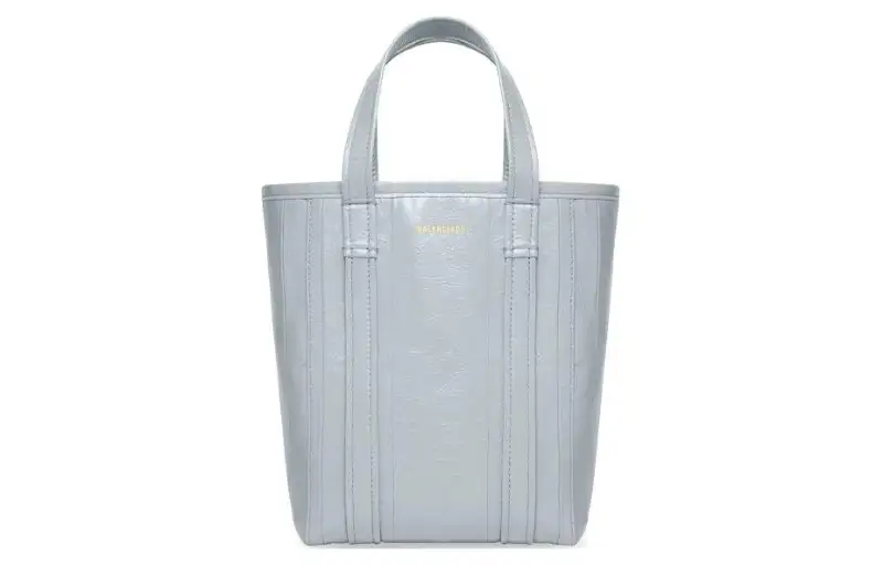Balenciaga Barbes Lambskin Tote Bag, Shopping Bag, Handbag, Shoulder Bag, Crossbody Bag Small Women's Blue Gray
