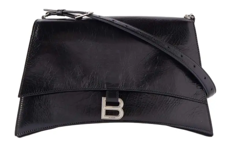 Balenciaga Leather Shoulder Bag Women's Black