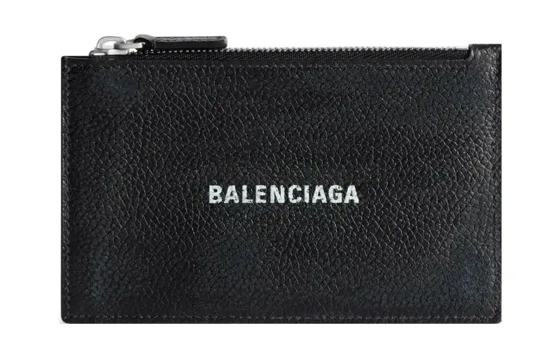 Balenciaga Cash Grained Calfskin Card Holder Large Men's Black
