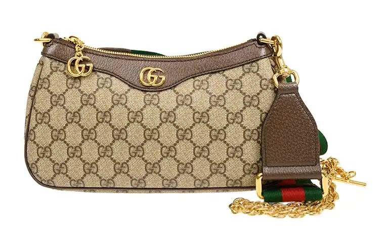GUCCI Ophidia Canvas With Leather Canvas Bag, Shoulder Bag, Pochette Handbag, Shoulder Bag Small Women's