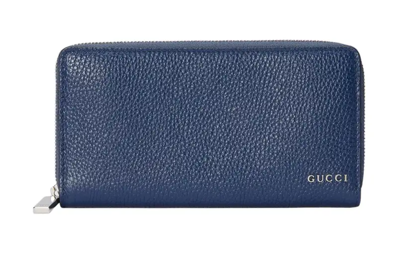 GUCCI Leather Wallet Men's Blue