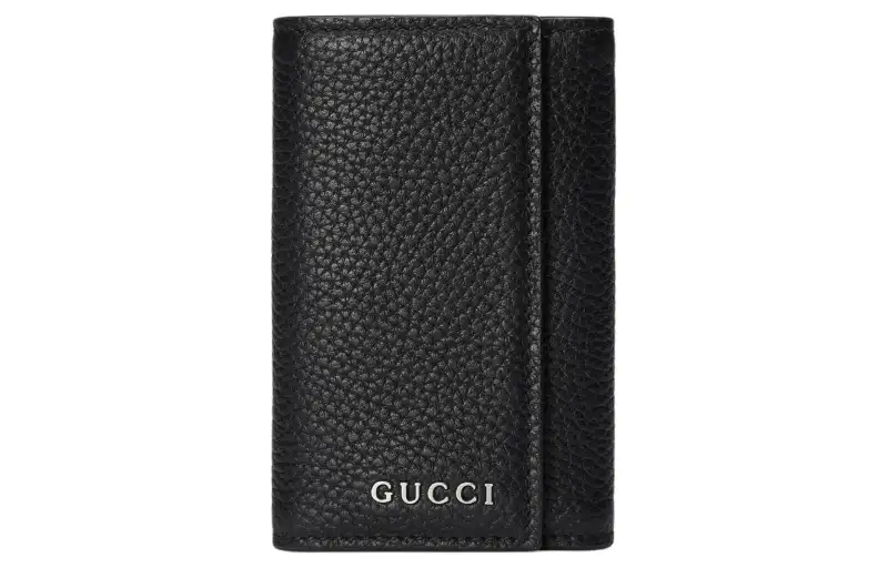 GUCCI Leather Key Pouch Men's Black