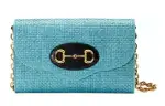 GUCCI Leather Crossbody Bag, Shoulder Bag Women's Light Blue