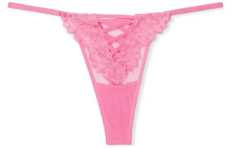 Victoria's Secret Victoria's Secret DREAM ANGELS Boho Floral Thong Panty/Multicolored Bohemian style floral embroidered comfortable T-string panties women's 1 pack peach pink