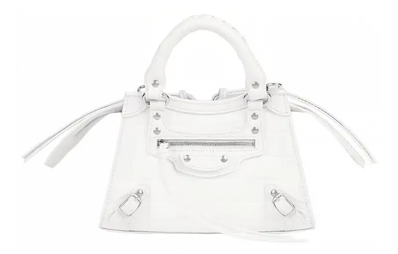 Balenciaga Cow Leather Handbag Mini Women's White