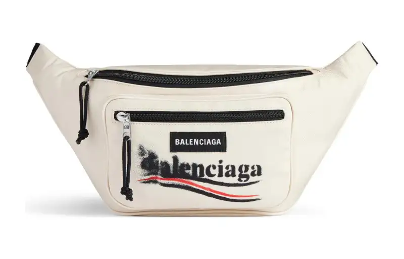 Balenciaga Explorer Recycled Nylon Fanny Pack Men's Light Beige
