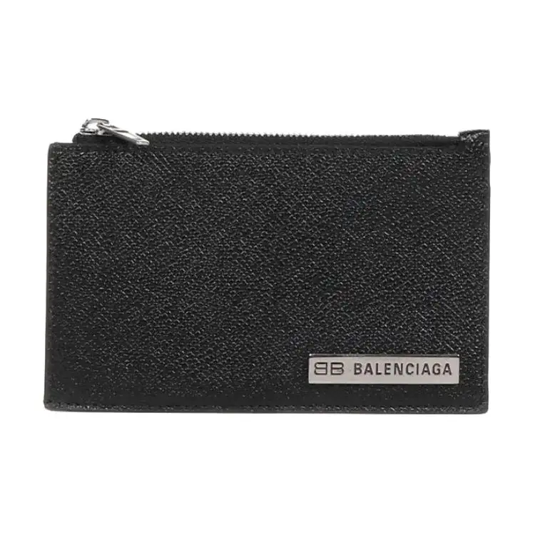 Balenciaga Casual Cow Leather Wallet Men's Black