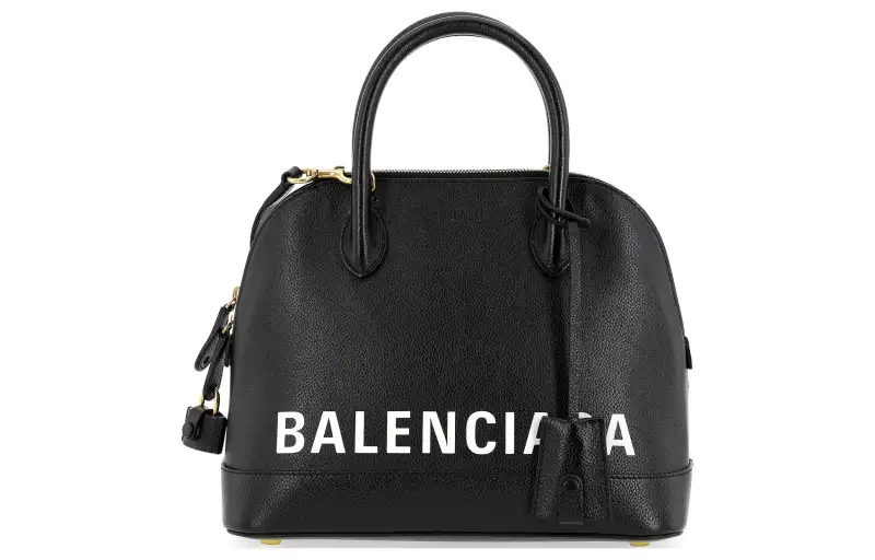 Balenciaga Letter Calfskin Handbag Women's Black