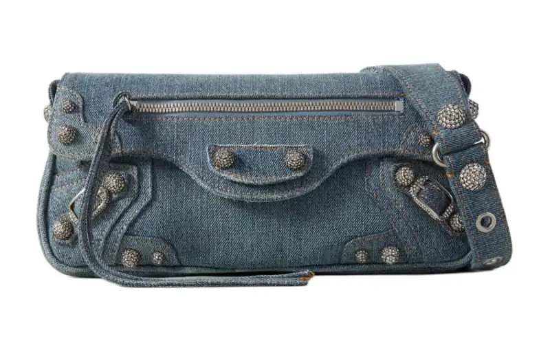 Balenciaga Le Cagole Denim Handbag, Shoulder Bag Women's Blue