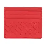 Bottega Veneta Woven Sheepskin Money Clip, Wallet, Card Holder Women's Red