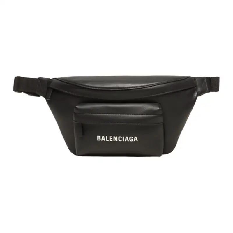Balenciaga Cow Leather Fanny Pack Regular Unisex Black