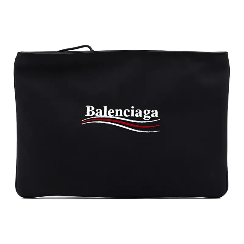 Balenciaga Nylon Fabric Wallet Clutch Large Women's Black