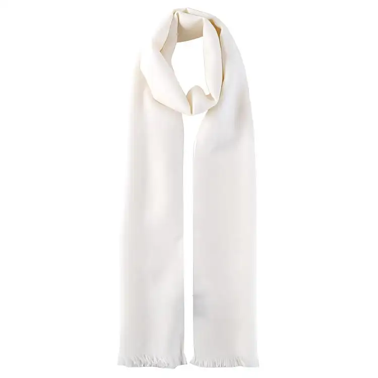 GUCCI Women's GG Logo Wool Silk Scarf White