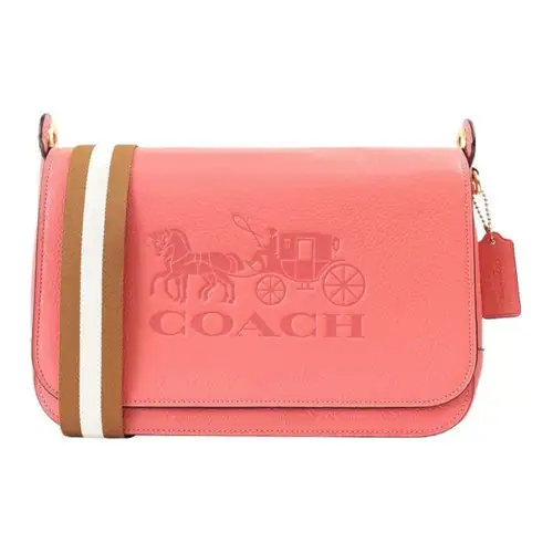 COACH Jes Leather Crossbody Messenger Bag Medium Women's Orange