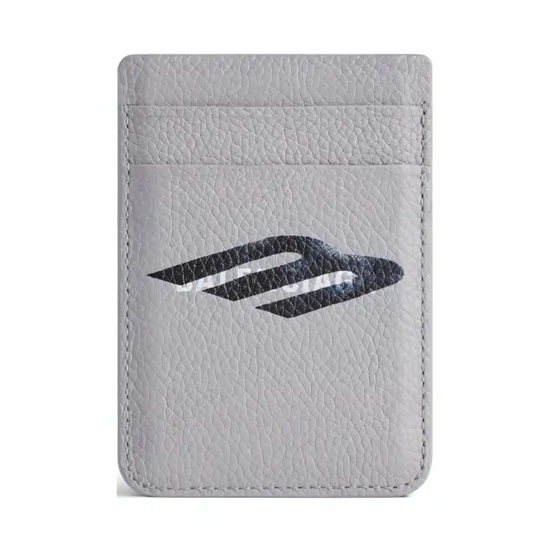 Balenciaga Cash Grained Calfskin Card Holder Men's Gray