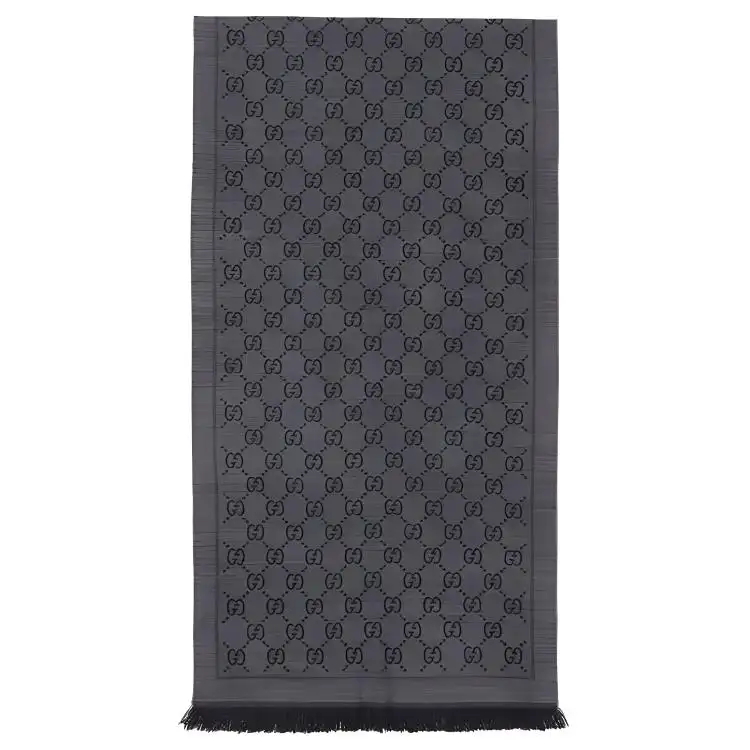 GUCCI Gg Jacquard Pattern Knitted Scarf