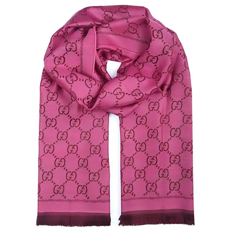 GUCCI Wool Knit Scarves Women's Rose Red