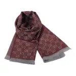 GUCCI Wool Knit Scarves Unisex Dark Red
