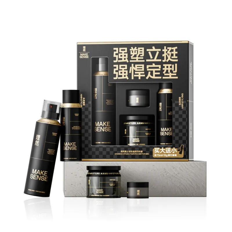 Hair spray, wax, three dimensional shiny matte set, long-term effect, styling, 4 pieces