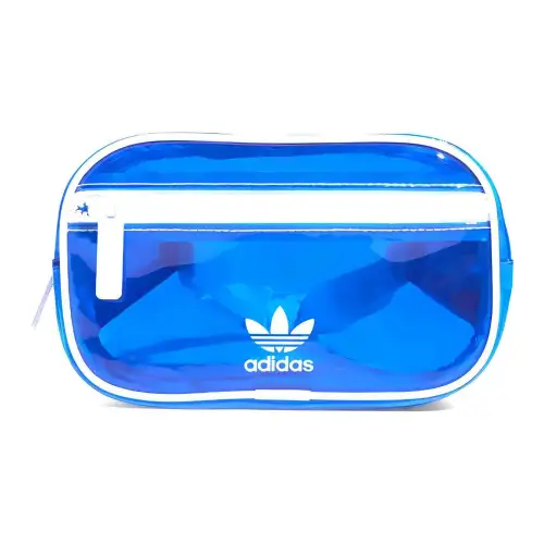 Adidas Originals Polyurethane Shoulder Bag Crossbody Bag Sling Bag Fanny Pack Regular Unisex Transparent Blue