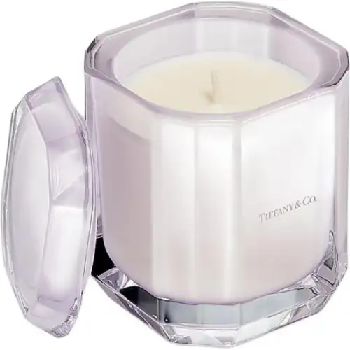 TIFFANY & CO. Tiffany Tiffany Facets Series About Love Glass Candle/Candle Holder Kunzite Color 9.8oz