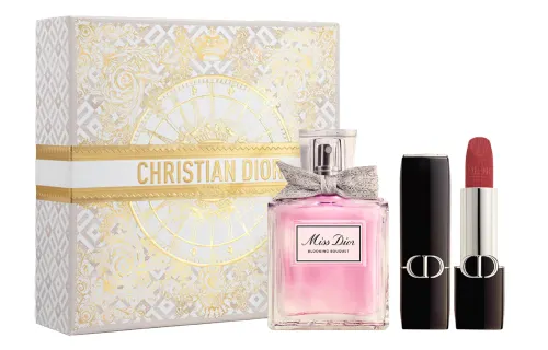 DIOR Lipstick, perfume, golden set, floral lemon gift box contains rose, graduation party, white musk