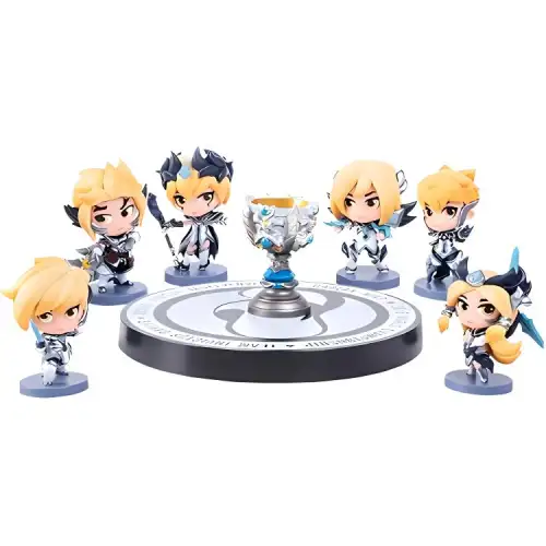 LEAGUE OF LEGENDS Huan Ling Luo, Peerless Swordswoman Fiona, Blade Dancer Irelia League of Legends Characters IG Wins Honor Edition Complete Set Q Version Figures