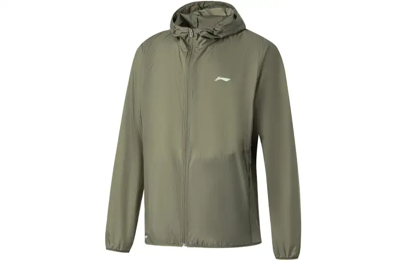 Li Ning Fitness Series Breathable Sun Protection Clothing Men's Army Canvas Green