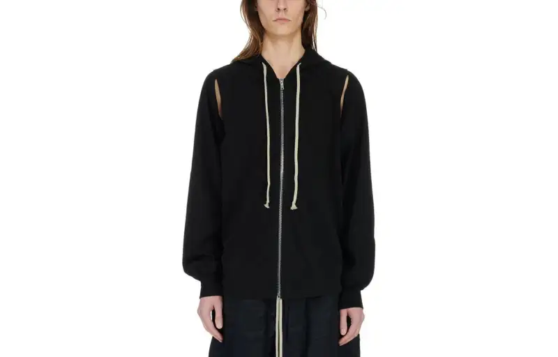 Rick Owens DRKSHDW Jumbo Hoodie Compact Heavy Cotton Jersey Jackets & Coats Men's Black