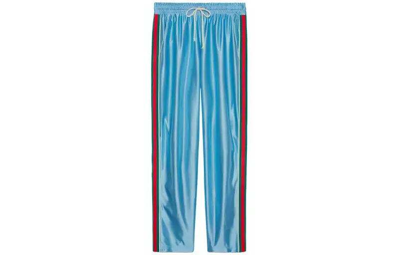 GUCCI Shiny Jersey Jogging Pant With Web