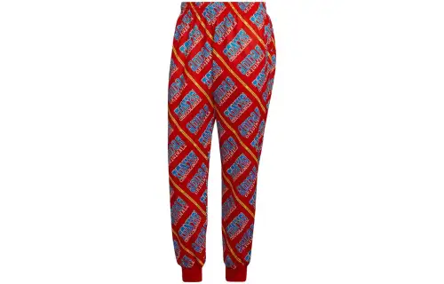 Adidas Knitted Sweatpants Unisex Red Moderate Cuffed Pants