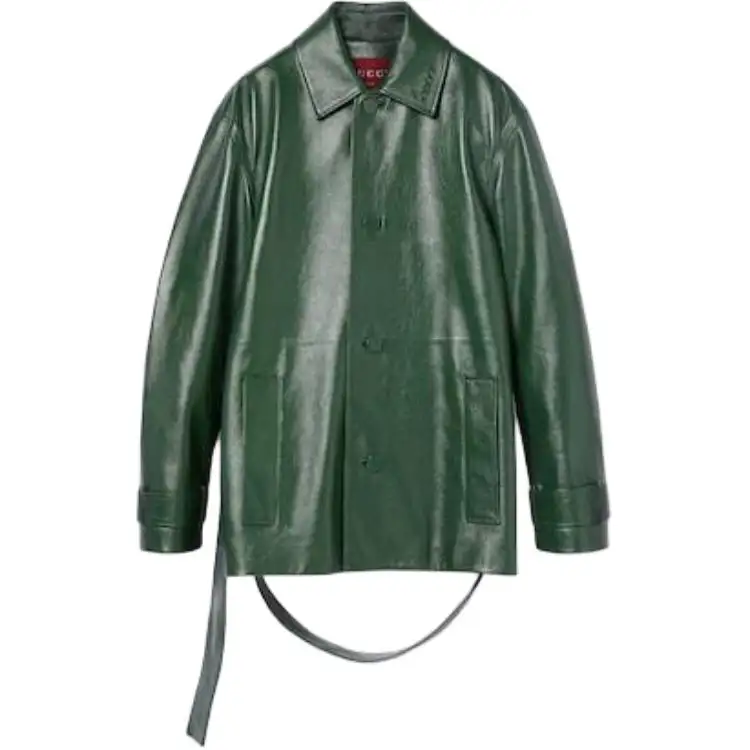 GUCCI Shiny Leather Trench Coat