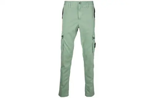 STONE ISLAND Casual Pants Men's Light Green Moderate Straight Fit Pants