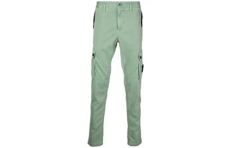 STONE ISLAND Casual Pants Men's Light Green Moderate Straight Fit Pants