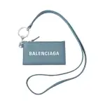 Balenciaga Cash Key Ring Cow Leather Card Holder Card Holder Women's Blue