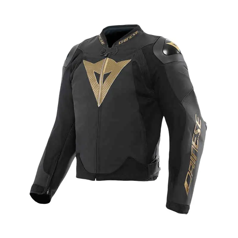 DAINESE ASIAN FIT series VIVIDO LEATHER D-Skin2.0 multi-season cycling suit series, comfortable, wear-resistant and fashionable long-sleeved racing suit/motorcycle suit, men's black