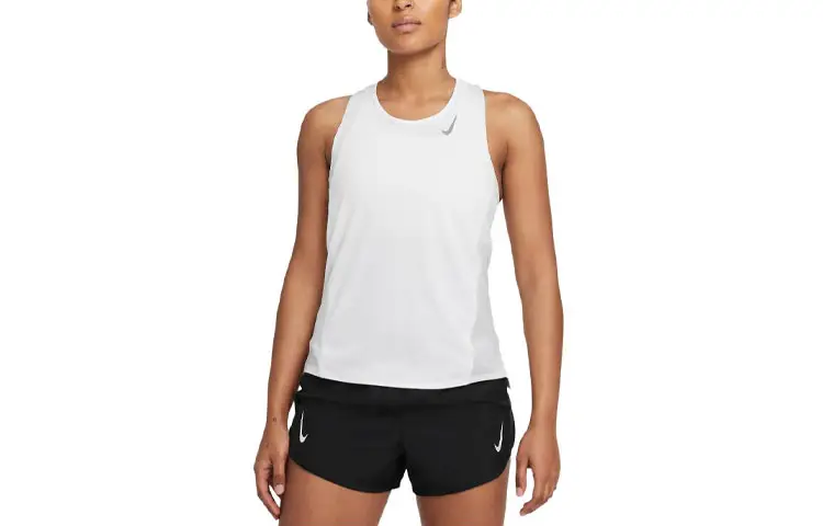 Nike Tank Tops Women's White Straight Fit