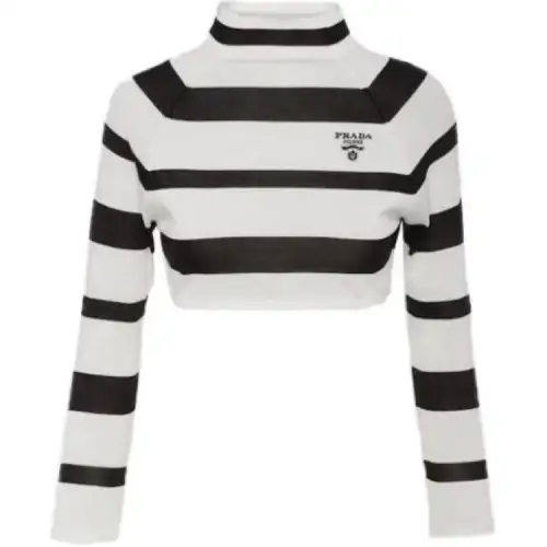 PRADA SS22 Crop Top Women's Black White