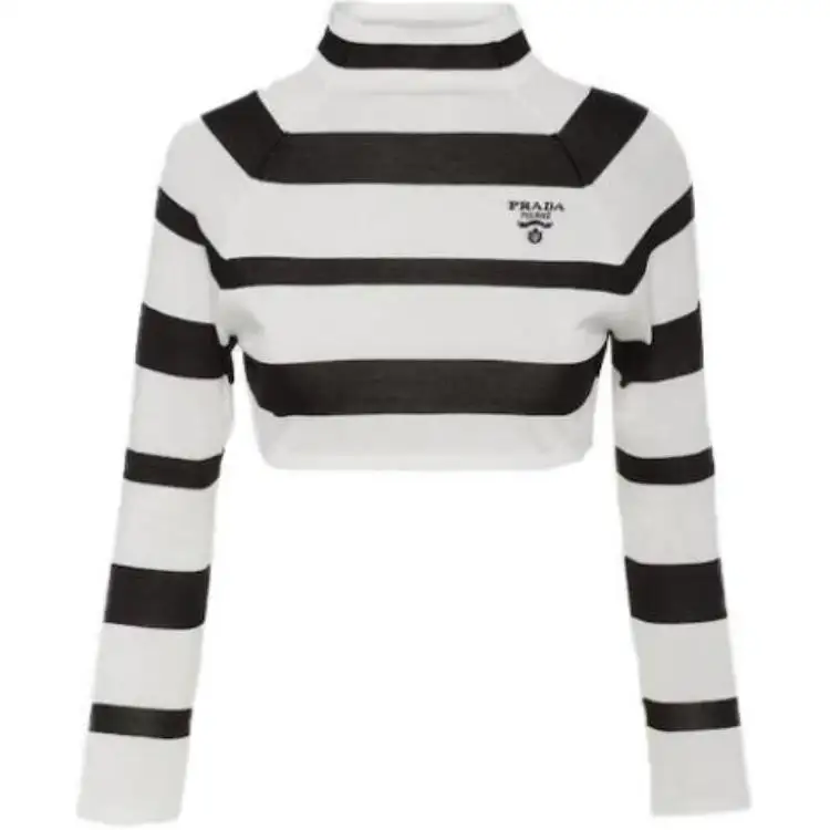 PRADA SS22 Crop Top Women's Black White