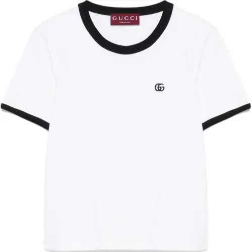 GUCCI SS25 Regular Sleeve T Shirt Women's White