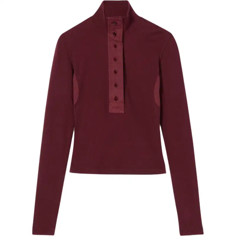 GUCCI T Shirts Women's Red Stand Collar Moderate Straight Fit