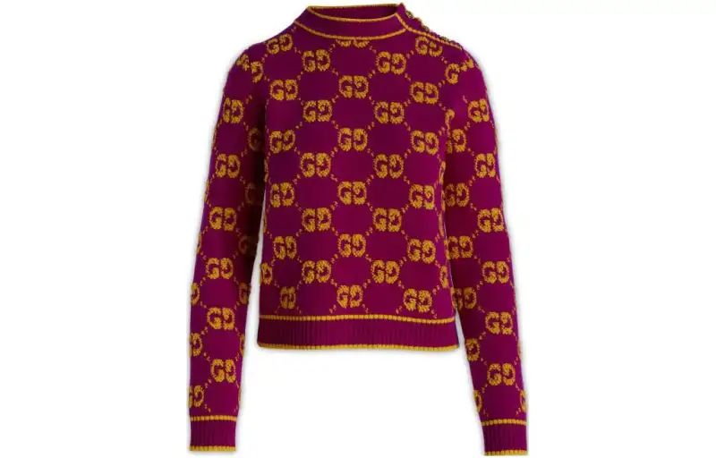 GUCCI Sweaters Women's Red Crew Neck Moderate Other