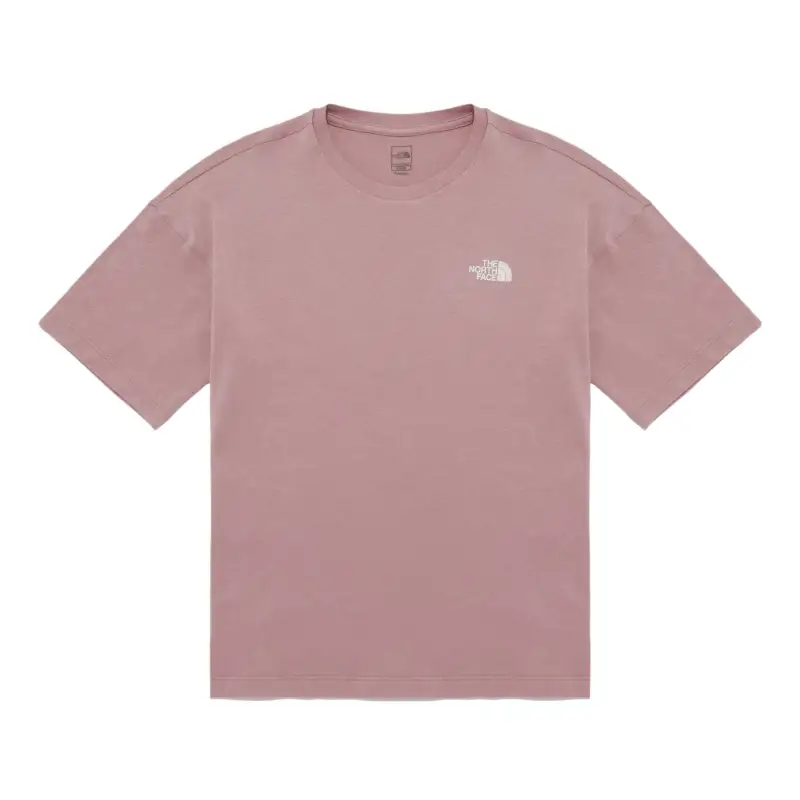 THE NORTH FACE Drop Shoulder Sleeve T Shirt Women's Gray Pink