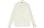 GUCCI Shirts Women's Ivory White Square Collar Moderate Other
