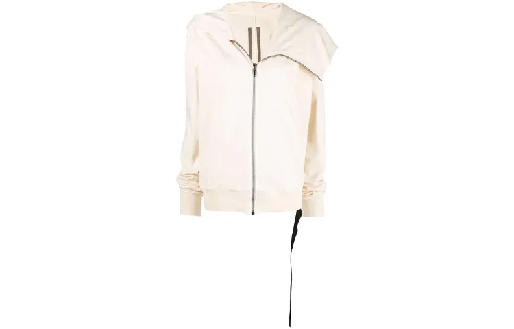 Rick Owens DRKSHDW Sweatshirts Women's Ecru Hooded Moderate Cardigan