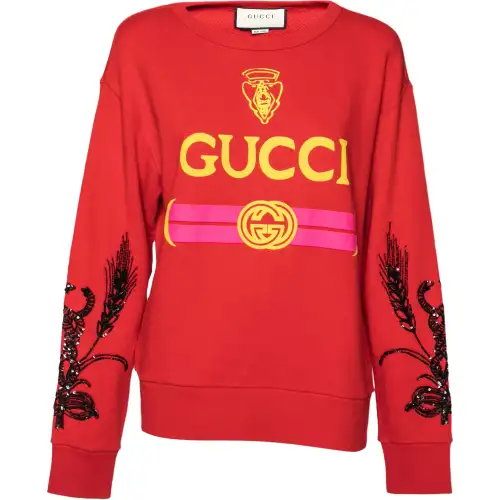 GUCCI Sweatshirts Women's Red Crew Neck Moderate Other