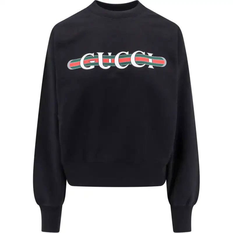 GUCCI Logo Printed Jersey Sweatshirt