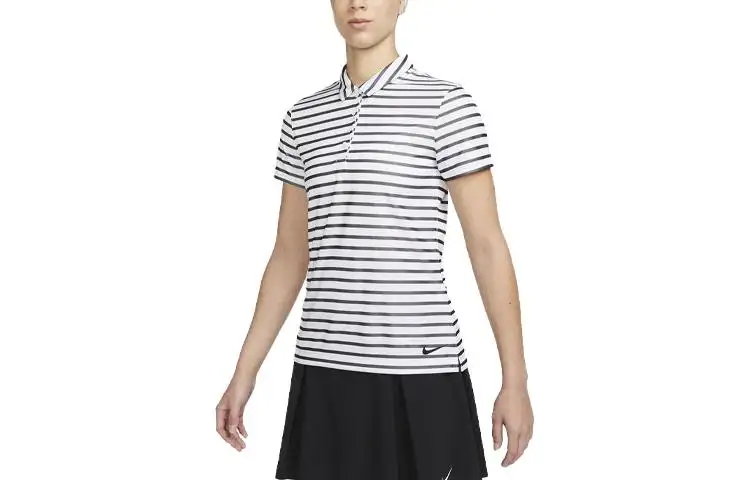 Nike Polo Shirts Women's White Polo Collar Moderate Straight Fit